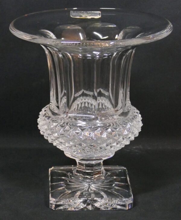 Saint Louis Crystal Versailles Vase Medium Model Diamond Tip Circa 1960 - Image 4
