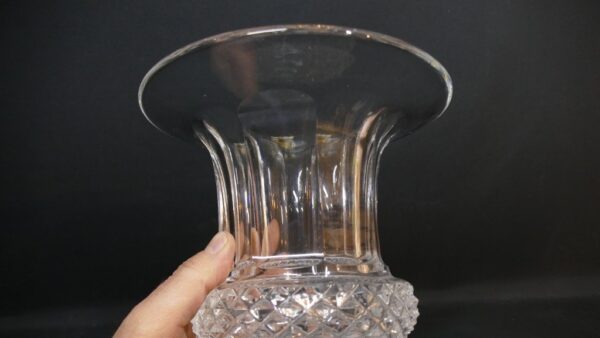 Saint Louis Crystal Versailles Vase Medium Model Diamond Tip Circa 1960 - Image 11