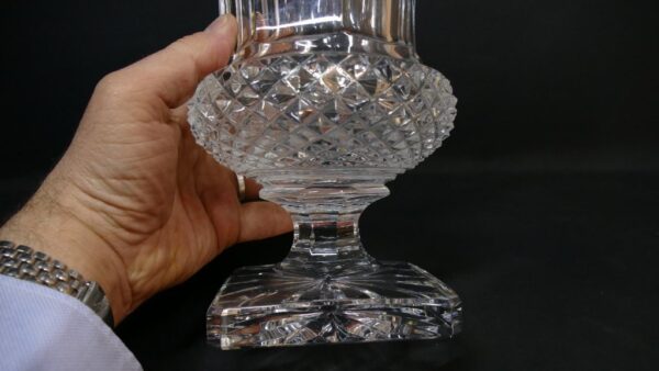 Saint Louis Crystal Versailles Vase Medium Model Diamond Tip Circa 1960 - Image 10