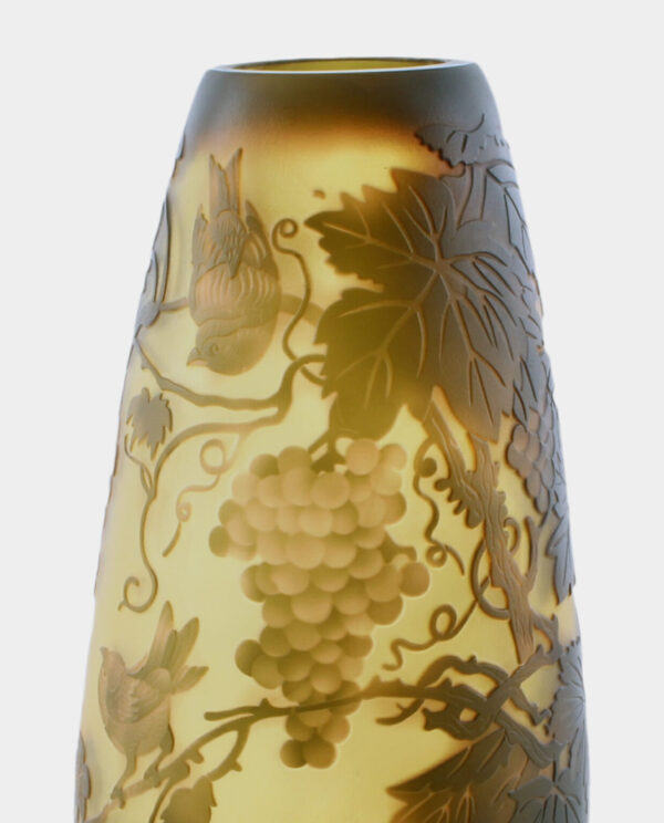 Glass Vase Emile Galle Style Grapevines - Image 2