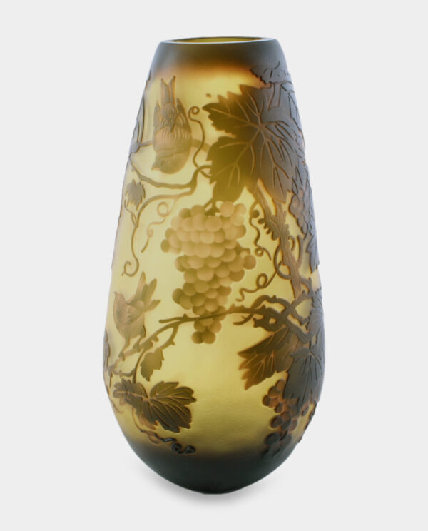 Glass Vase Emile Galle Style Grapevines - Image 3