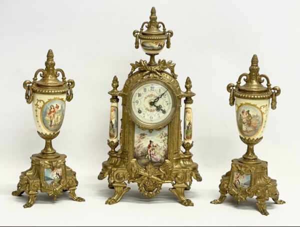 Hermle ornate brass clock