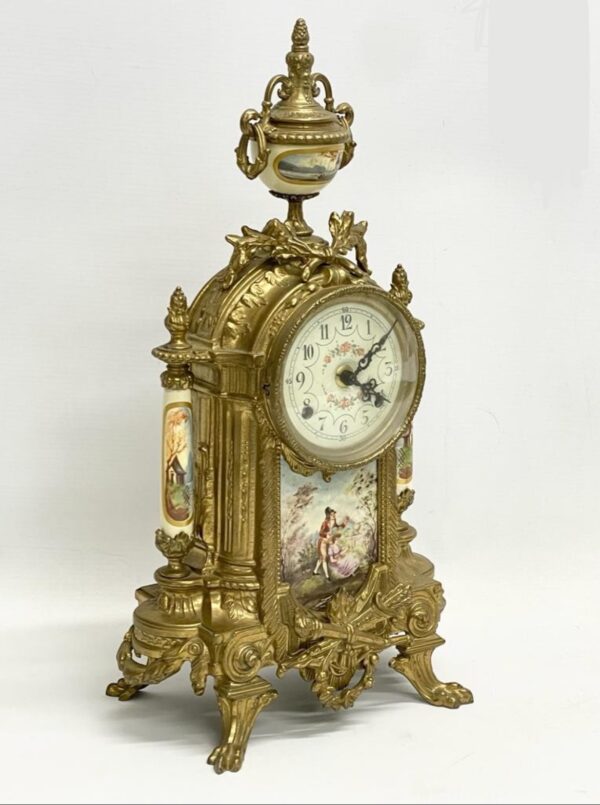 Hermle ornate brass clock - Image 8