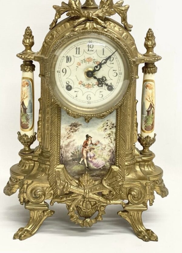 Hermle ornate brass clock - Image 9