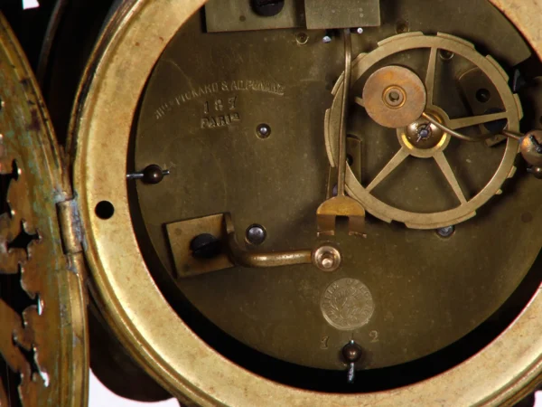 FRENCH EMPIRE PORTICO CLOCK - Image 6