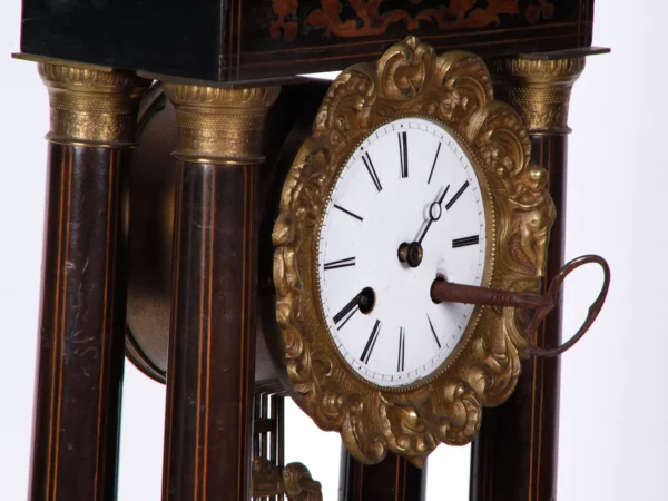 FRENCH EMPIRE PORTICO CLOCK - Image 7