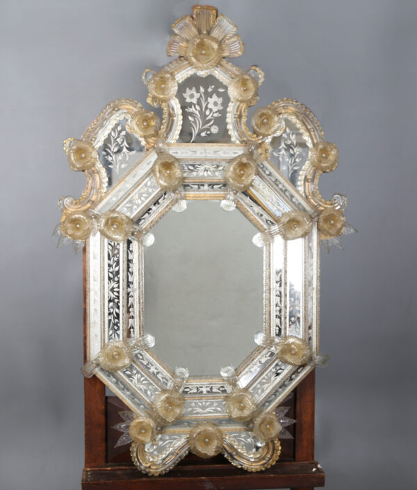 Venetian mirror with engraved mirrors frame, 20th Century