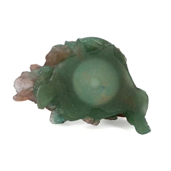 DAUM CLEAR GLASS VASE & PATE DE VERRE SNAKE BASE - Image 5