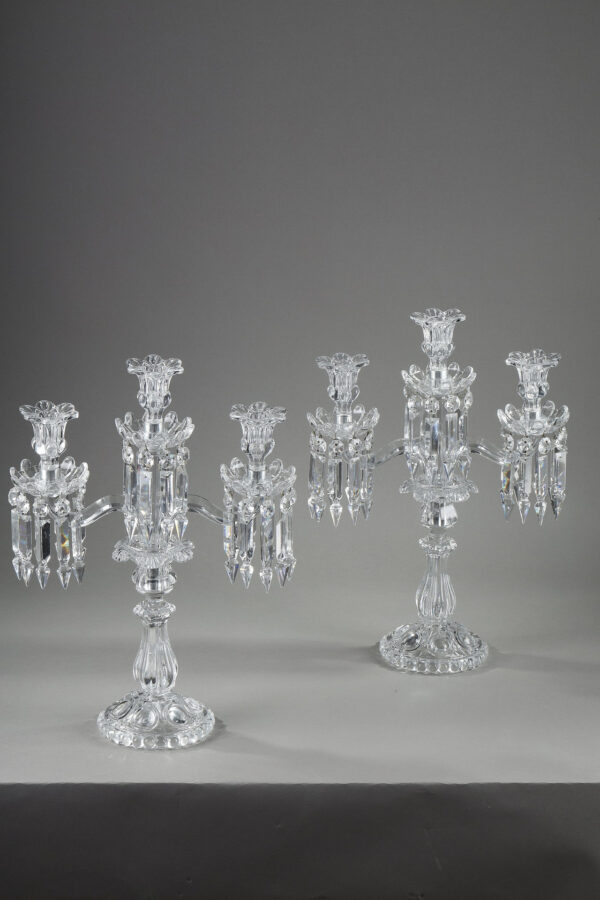 PAIR OF BACCARAT THREE-ARM CANDELABRA