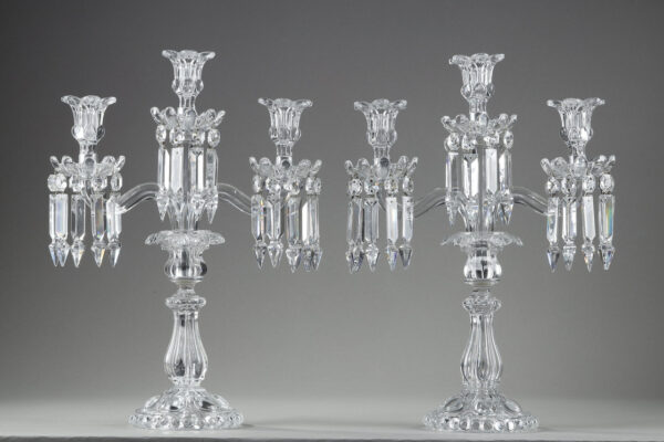 PAIR OF BACCARAT THREE-ARM CANDELABRA - Image 3