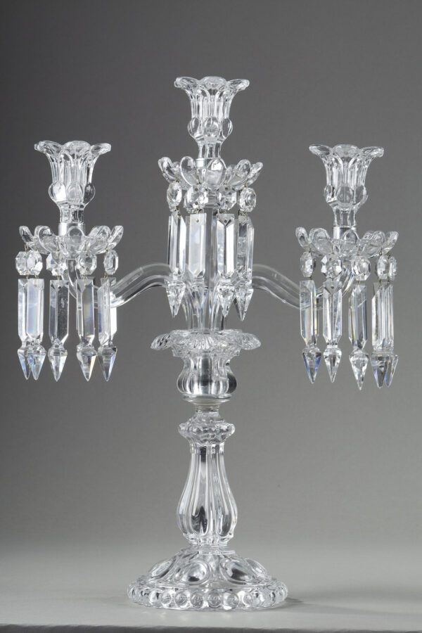 PAIR OF BACCARAT THREE-ARM CANDELABRA - Image 4