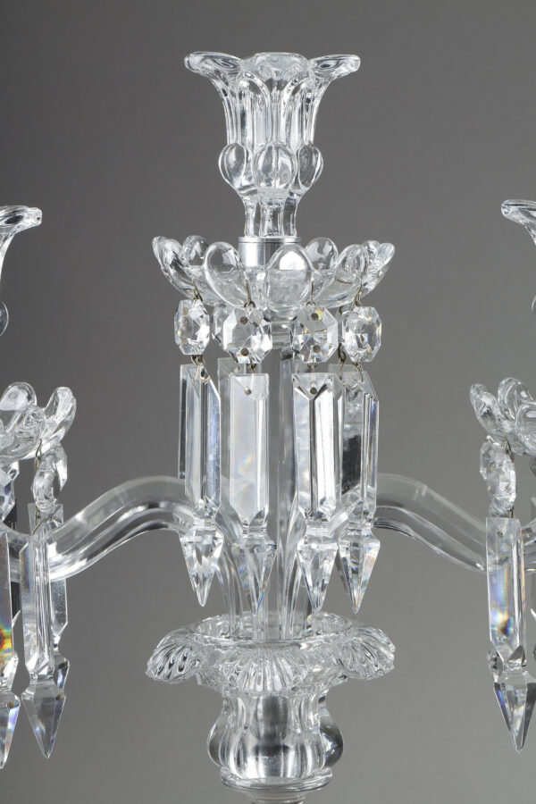PAIR OF BACCARAT THREE-ARM CANDELABRA - Image 7