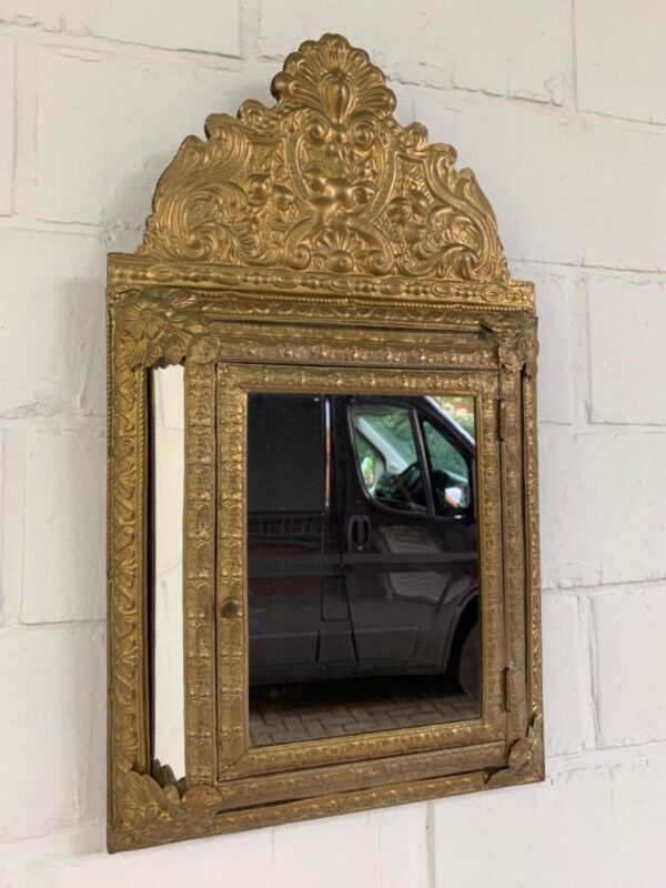 Rococo Mirror Cabinet For Shoe Brushes.