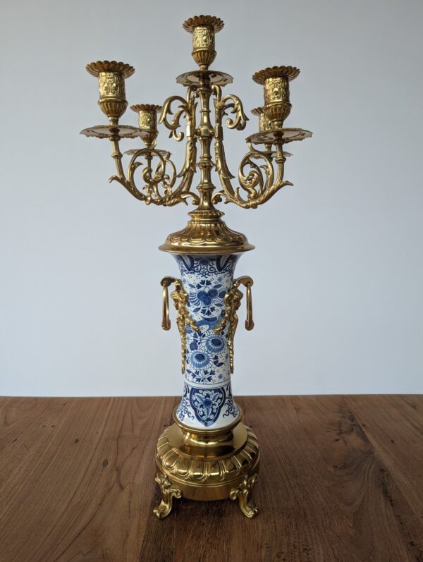 3 Piece Blue & White Porcelain Mantel Clock Set - Image 12